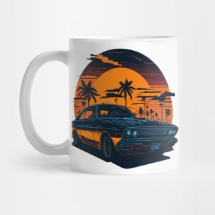 Old Car in Beach Mug